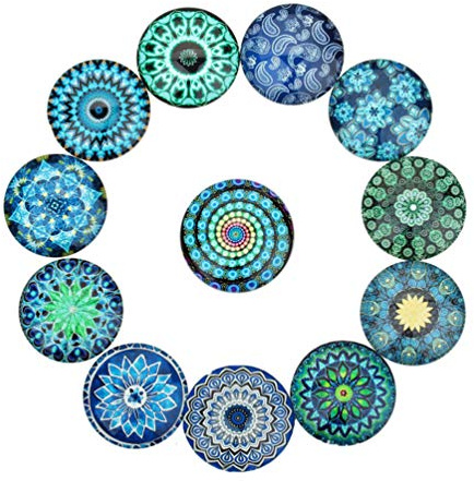20 Stück Gemischte Mosaikfliesen Runde Mosaikfliesen Cabochons Mosaikfliesen Sortiment Glas Edelsteine ​​Für DIY Handwerk Kristallmosaik Liefert 20Mm