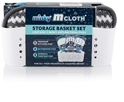 Minky White M Cloth Storage Basket Set,8 x 20.5 x 10.5 cm; 220 Grams