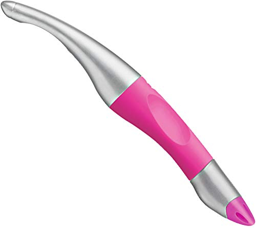 STABILO - Ergonomischer Tintenroller für Linkshänder - EASYoriginal metallic in neonpink/metallic - blau (löschbar) - inkl. Patrone