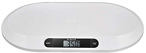 Babywaage Digitale Kinderwaage bis 20Kg digitale LED Anzeige Gewichtskontrolle ab Geburt LCD Display Tara Funktion hohe Ablesegenauigkeit automatische Abschaltung (Weiß)