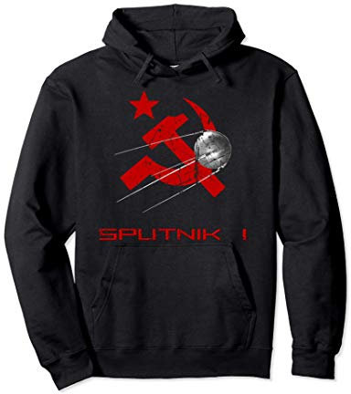 Satellite Sputnik 1 con falce e martello del Soviet Felpa con Cappuccio