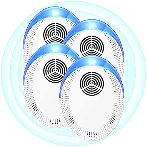 4 Pack Ultrasonic Pest Repeller, Spider Repellent Plug In, Cockroach Control Devices Indoor & Outdoor Anti Mosquitoes, Fleas, Ants, Bed Bugs, Flies, Spiders, Wasp, Rat