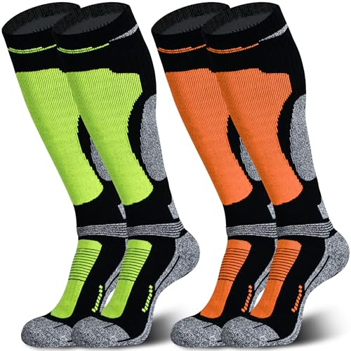 Muezna Merino Wool Ski Socks, Cold Weather Knee-High Thermal Socks for Winter, Snow, Snowboarding, Hiking