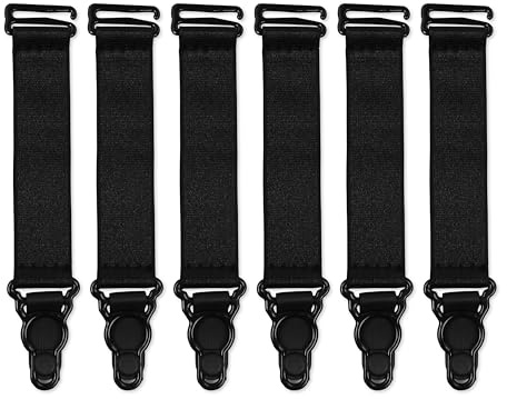 Satini Strumpfhalter Breit Metall Clips Damen | Breites BH-Gummiband, Sicherer Halt, Hakenverschluss, Feste Länge, Für Korsett & Strapsgürtel, Einheitsgröße