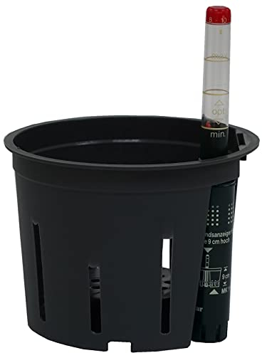 happy nature Set 2 teilig Hydrokultur Kulturtopf Ø 11 cm H 09 cm + Wasserstandsanzeiger grau Blumentöpfe