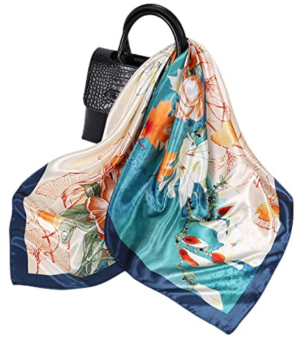 FAIRYGATE Seide Schal Damen Halstücher Seidentuch Schals Halstuch Seidenschal Scarf Bandana Taschentuch Handgelenk Kopftücher Einheitsgröße 78