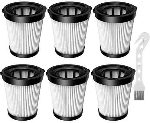 6 Pack FSV001 Filter Compatible with Fabuletta FSV101, FSV001, Girnoor G160&G165, Afoddon A300, Lubluelu 202, Oraimo OSV-102/225A, Besswin W26 Cordless Stick Vacuum Cleaners, Nequare Vacuum S181