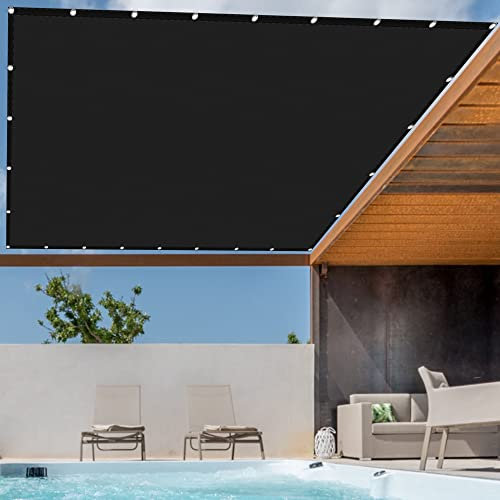GOUBO Sun Shade Sail 3 x 3.5 m With Free Rope Rectangle Sun Shade for Outdoor Patio Garden Lawn Pergola Decking, Black