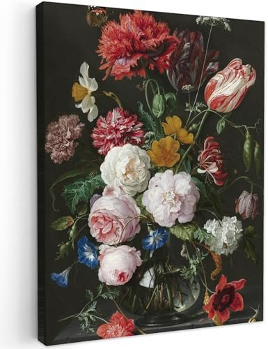 MuchoWow© Wandbilder Schlafzimmer Home Deko Wohnung Bild Wohnzimmer | 30x40 cm - Fotoleinwand Wand Bilder Leinwand Wall Decor Blumen - Blumenstrauß - Jan Davidsz. de Heem - Kunstdruck