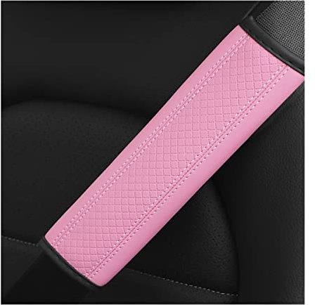 CGEAMDY 2 Stück Gurtpolster Auto für Auto-Innenzubehör, Rosa | Weiche Polsterung, Entlastet Schulter und Nacken, Schnell Montierbar, für Erwachsene, Kinder, Frauen und Männer