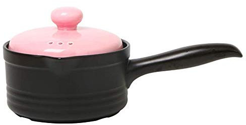 SUNMME Japanese Style Casserole Ceramic Milk Pan Baby Pot Porridge Stew Baby Food Pot Stockpot 1.3L with Handle with Pot Cover