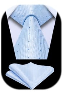 Enlision Krawatten für Herren Hochzeit Plaid Krawatte mit Einstecktuch Formell Business Krawatte & Taschentuch Set