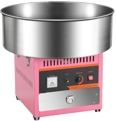 TsoLay Máquina Eléctrica para Hacer Algodón De Azúcar, Máquina De Algodón De Azúcar De Acero Inoxidable De 1000 W con Casillero Grande, Temperatura Ajustable, para Fiesta De Bodas De Cumpleaños