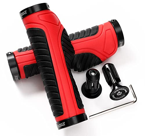 Bike Handlebar Grips, Non-Slip Ergonomic Design, Aluminum Double Lock-On, Compatible with MTB, BMX, Scooter, Urban Bikes