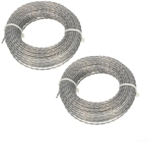 2 set di filo per decespugliatore rinforzato, 2,0-3,0 mm x 15 m (30 m), per decespugliatori professionali (15 m x 2,7 mm x 2 pezzi)