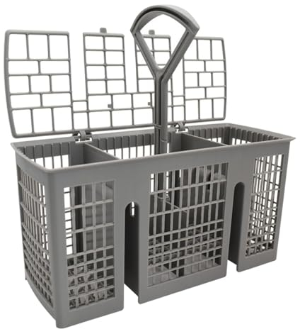Yorajuy Cesta para CubiertosUniversal, Cesta para Cubiertos UniversalSlimline para Lavavajillas, Mango RedondoPlástico Gris Cesta para CubiertosUniversal, Mango Desmontable paraBoschSiemensNeff
