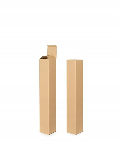 WePack 10 Stück Versandhülsen 460x80x80 mm Versandkarton lang und eckig 1-teilige Design Braun Versandrohr Versandrolle Faltkarton ohne Sperrgutzuschlag