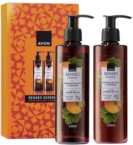 Limited Boxed Gift Set Senses Essence Geranium Leaf & Orange Care Set includes Hand Wash 250ml and Hand Lotion 250ml