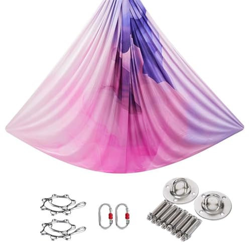 PRMTYUP Aerial-Yoga-Tuch, DIY-Hochwertige Luftakrobatik-Seide, Elastisches Yoga-HäNgemattentuch, Sling Swing Vertikaltuch, Yoga-Handtuch-HäNgematte Fitness, FüR Pilates-Gymnastik,04,4 * 2.6m