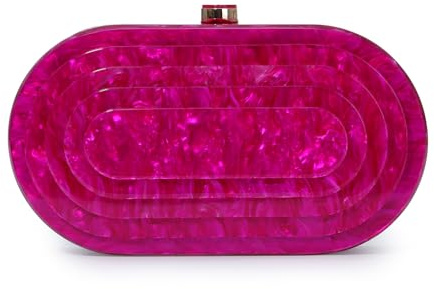 Fecialy Acrylic Evening Clutch Bag for Women Shell Shape Handbags Marbling Purse Formal Party Bridal Wedding Crossbody Bag