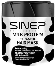 SINEP Haarmaske mit Milchprotein und Ceramid, 400 ml – Intensive Feuchtigkeit, Reparatur und Schutz für Trockenes, Strapaziertes Haar