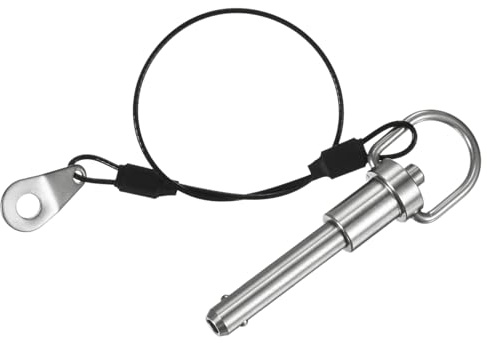M METERXITY Perno A Sfera A Pulsante Di Blocco Diametro 5/16 [8mm] Lunghezza Utile 1-3/16[30mm] Anello Perno Di Blocco A Sgancio Rapido Con Cavo Lanyard [Acciaio Inox 304]