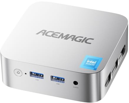 ACEMAGIC Vista V1 Mini PC, Intel Alder Lake-N97(jusqu'à 3,6GHz), 8 Go DDR4 256 Go M.2 SSD Mini Ordinateur de Bureau, W11 Pro/4K HDMI+DP/WiFi 5/BT4.2 Mini Computer pour la Maison/Bureau/école