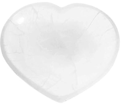 NKlaus Cuenco de selenita en forma de corazón, 12,5 x 15 cm, cuenco decorativo espiritual para limpieza de cristales, ideal para meditación, rituales, joyas y aplicaciones energéticas 16591