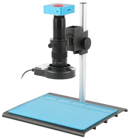 Accessoires pour microscopes de laboratoire Microscope vidéo numérique, caméra 4K 55mp HDMI USB, grossissement réglable 180X, objectif à monture C, support de Zoom, 56 LED, éclairage annulaire