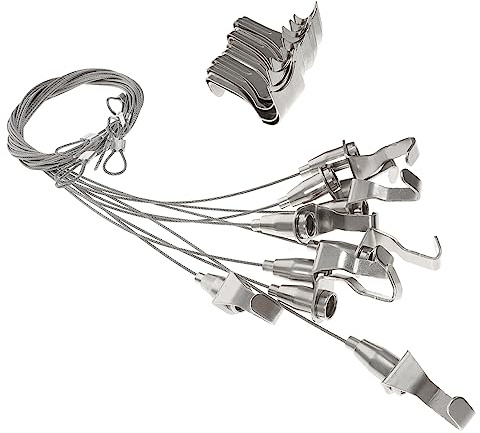 Operitacx Cuerda Para Colgar Cuadros Ajustable De Acero Inoxidable Kit De 10 Piezas Para Colgar Espejos y Marcos Incluye Ganchos y Regulador Adecuado Para Decoración Interior y Galerías De Arte