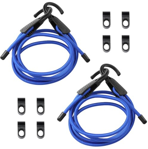 2 estensori da 1,5 m con gancio, regolabili liberamente, dotati di 8 clip, antivento e antiscivolo, con gancio di estensione, adatto per reggere bagagli, asciugare vestiti (blu)
