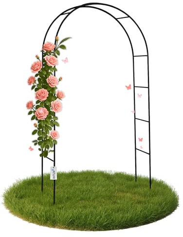 Bituxx Rosenbogen Metall Rankbogen Gartenbogen Torbogen Rundbogen Rankhilfe Garten Rankgitter 240cm