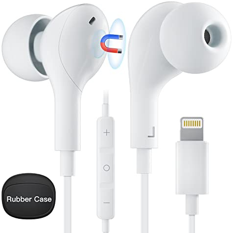 iPhone Kopfhörer mit Kabel - Lightning Kopfhörer mit Kabel In Ear Kopfhörer Lighting Anschluss Mikrofon und Lautstärkeregler [Apple MFi Zertifiziert] Kompatibel mit iPhone 14/13/12/11/SE