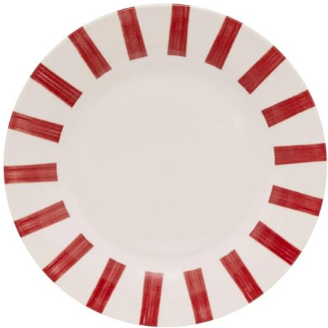 Secret de Gourmet - Lot de 6 Assiettes Plates Cheri 26cm Rouge