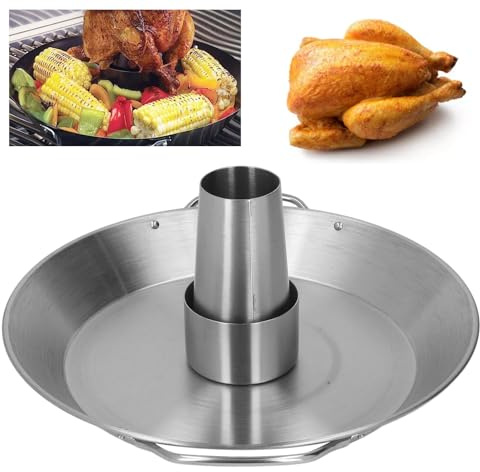 Restokki Support de rôtissoire de poulet en canette de bière en acier inoxydable, poêle à rôtir réutilisable pour barbecue pour la maison
