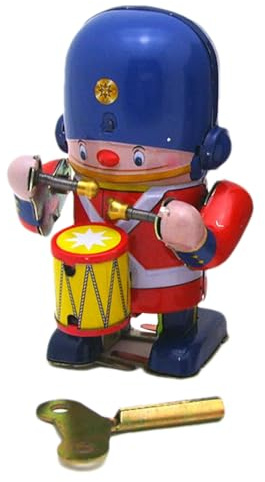Generico Leksaksrobotar för barn, Rullande leksaksrobotar - vintage tennleksaker - utvecklingsleksaker, bordshylla statyett dekoration med slagverk