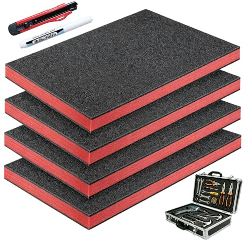 4 stycken 40x30x4 cm verktygslådor skum skärning polyetylenskum skuminlägg verktyg kameraväska verktygslåda skumplatta utrustad med skärverktyg
