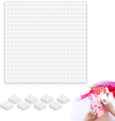 2400 Stück 3D Klebepads 2mm Dicke für Shaker-Karten & Scrapbooking, Doppelseitige Klebepunkte 5x5mm Weiß, Schaumstoff Klebekissen zum Basteln DIY Zubehör Handwerk EVA Quadrate