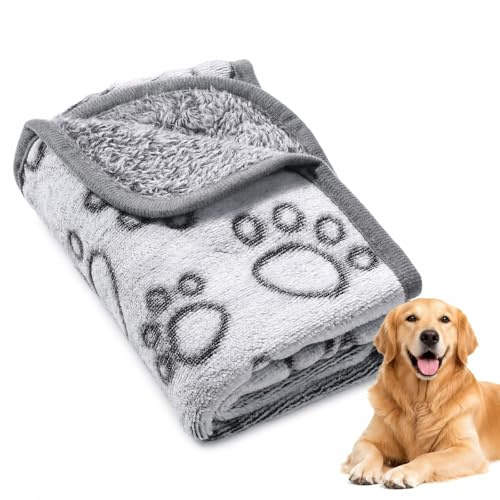 FdcZeyxior Hunde Decke Sofa Flauschig, 52 X 76cm Katzendecke Maschinenwaschbar Tierdecke Hundedecke Outdoor Für Miniaturhunde Und Kleine Hunde Katzen Transportboxen,Katzenbetten Und Hundebetten, Grau