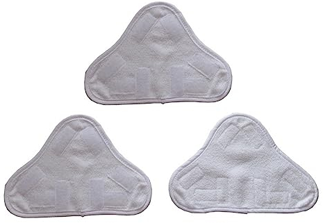 MALAYAS 3 Pezzi Sostituzione Dei Cuscinetti per Scopa a Vapore in Microfibra di Ricambio,Panno Microfibra Triangolare Scopa a Vapore,Lavapavimenti Steam Mop