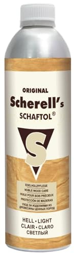 BALLISTOL 23831 Scherell's SCHAFTOL hell, Edelholzpflege, 500 ml Flasche | Flüssiges Holzpflegeöl, Edelholzpflege für Gewehrschaft, Schaftöl, Holzöl, Holzschutzöl, Möbelöl, wasserabweisend