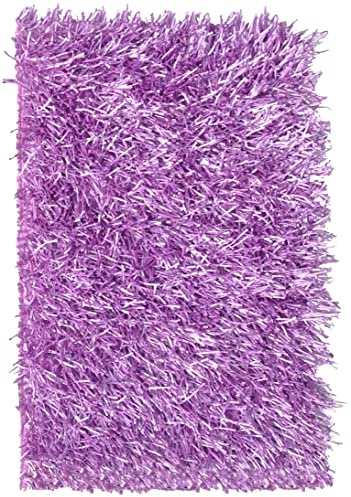 Casatessile Shaggy Tappeto cm 60X90 Tappeto a Pelo Lungo Camera scendiletto, Bagno - Lilla