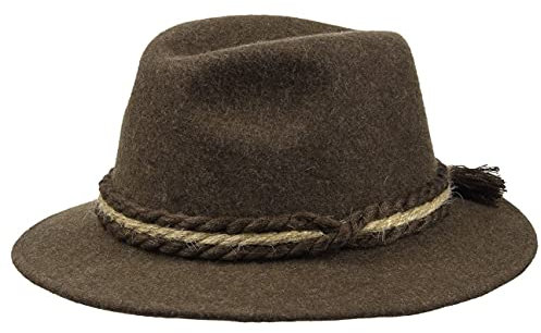Hutshopping Wollfilz Oktoberfesthut Trachtenhut Almhut (55 cm - braun)