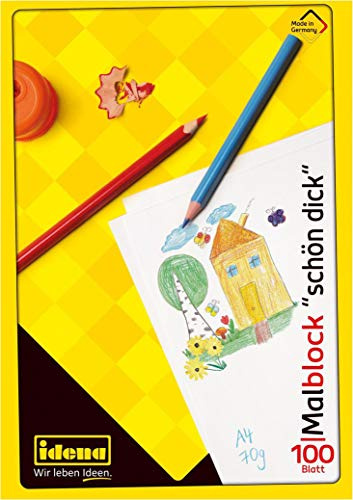 Idena 212013 Malblock A4, 70g/m², 100 Blatt, Schön Dick (2 Malblöcke)