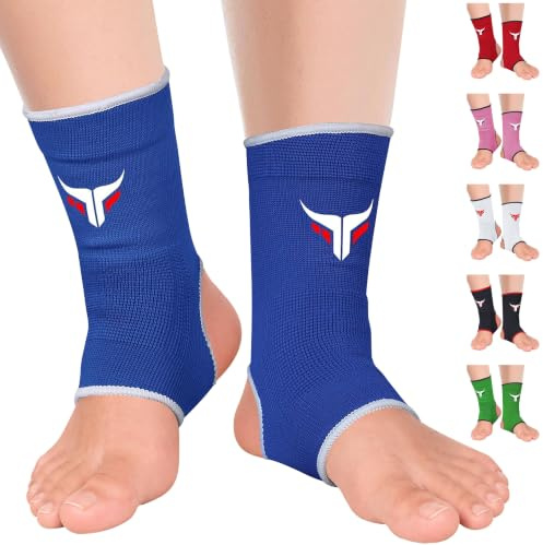 Mytra Fusion Supporto per Caviglia Supporto per Caviglia Traspirante MMA, Muay Thai, Palestra, Supporto per Caviglia da Boxe con Bendaggio da Combattimento