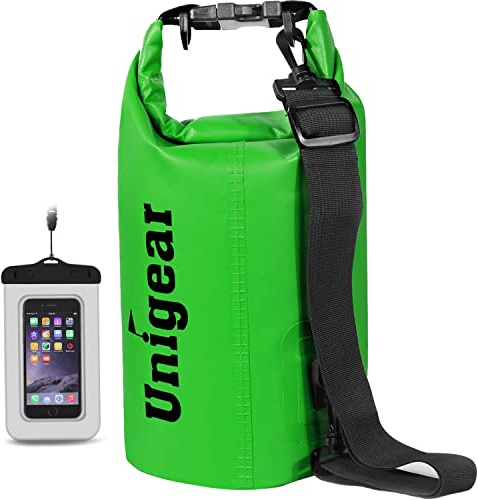 Unigear Vattentät väska (2L/5L/10L/20L/30L/40L/55L) för utomhusaktiviteter och vattensporter, camping, kajak, fiske, med vattentätt mobilskal