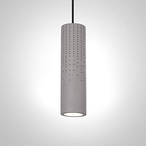 Paco Home Luminaria Suspendida, GU10, Lámpara Para Salón, Comedor Y Cocina De Altura Ajustable, Color: Gris de hormigón, Bombilla: Sin bombillas