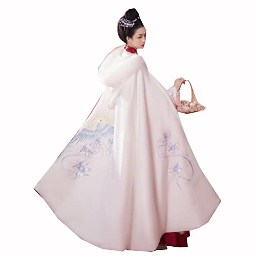 YANLINA Hanfu Cape Hanfu De Style Chinois Robe Hanfu Pour Femme Cape Brodée Hanfu Déguisement D'Halloween (Color : White)