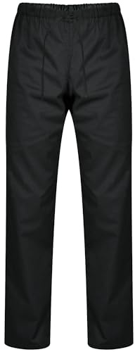 PALLTEX Carlo Pantaloni da Cuoco Uomo con Coulisse e Taglia Elastica EN 1368, Nero, L