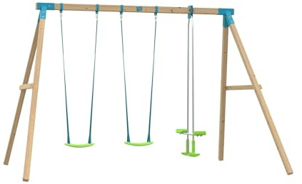 TP Toys Portique 2 Balançoires avec Vis-à-vis, Bois Carré FSC®, H243 Cm